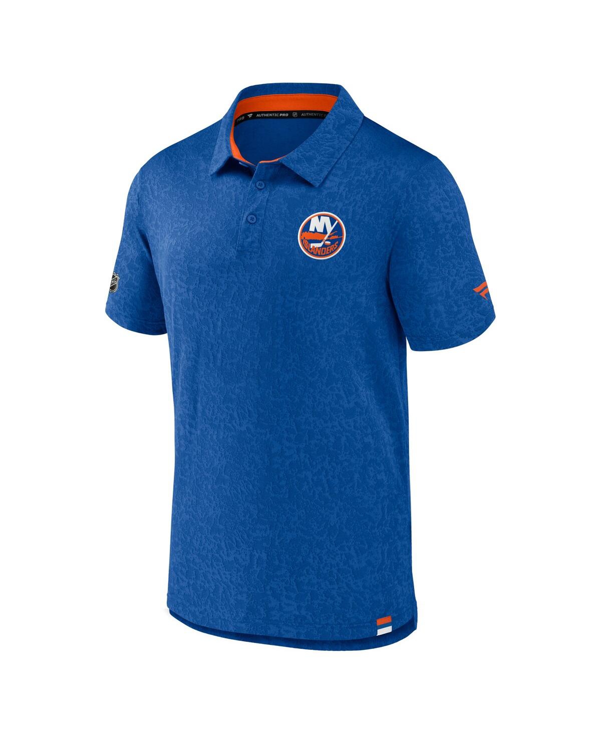 Fanatics Men's Royal New York Islanders Authentic Pro Jacquard Polo Shirt In Blue