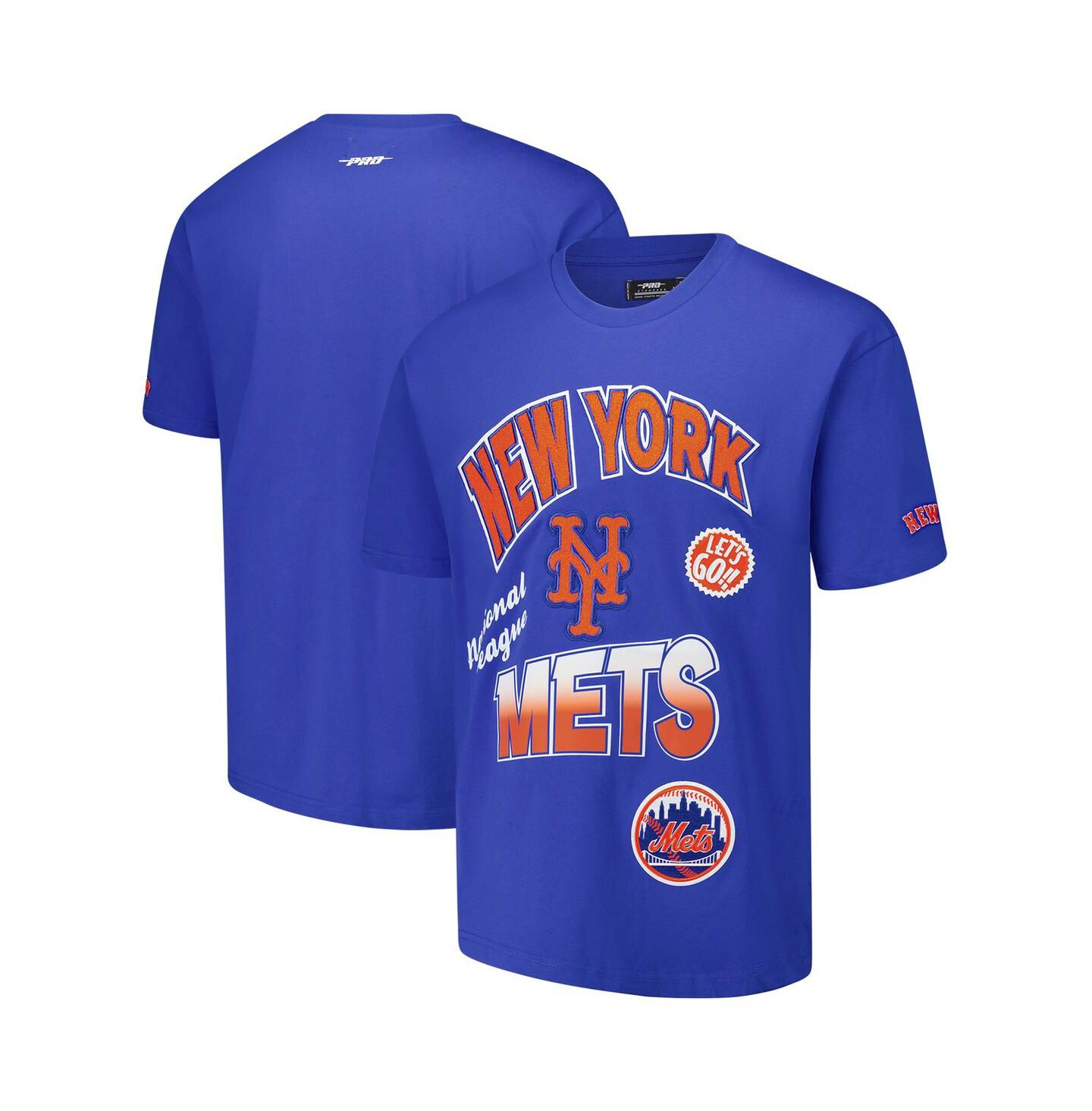 Мужская футболка Pro Standard Royal New York Mets Turn It Up Dropped Shoulder — фото 1