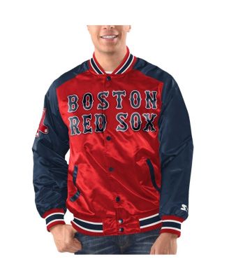 Starter - Men's Red/Navy Boston Red Sox Varsity Satin Full-Snap Jacket