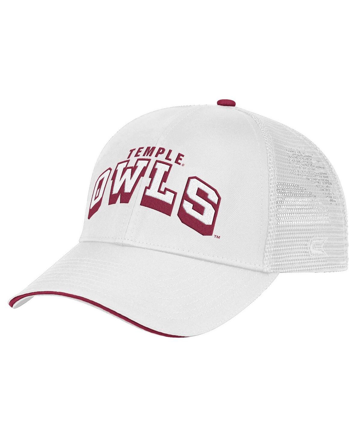 Men's White Temple Owls Wyatt Adjustable Hat - White