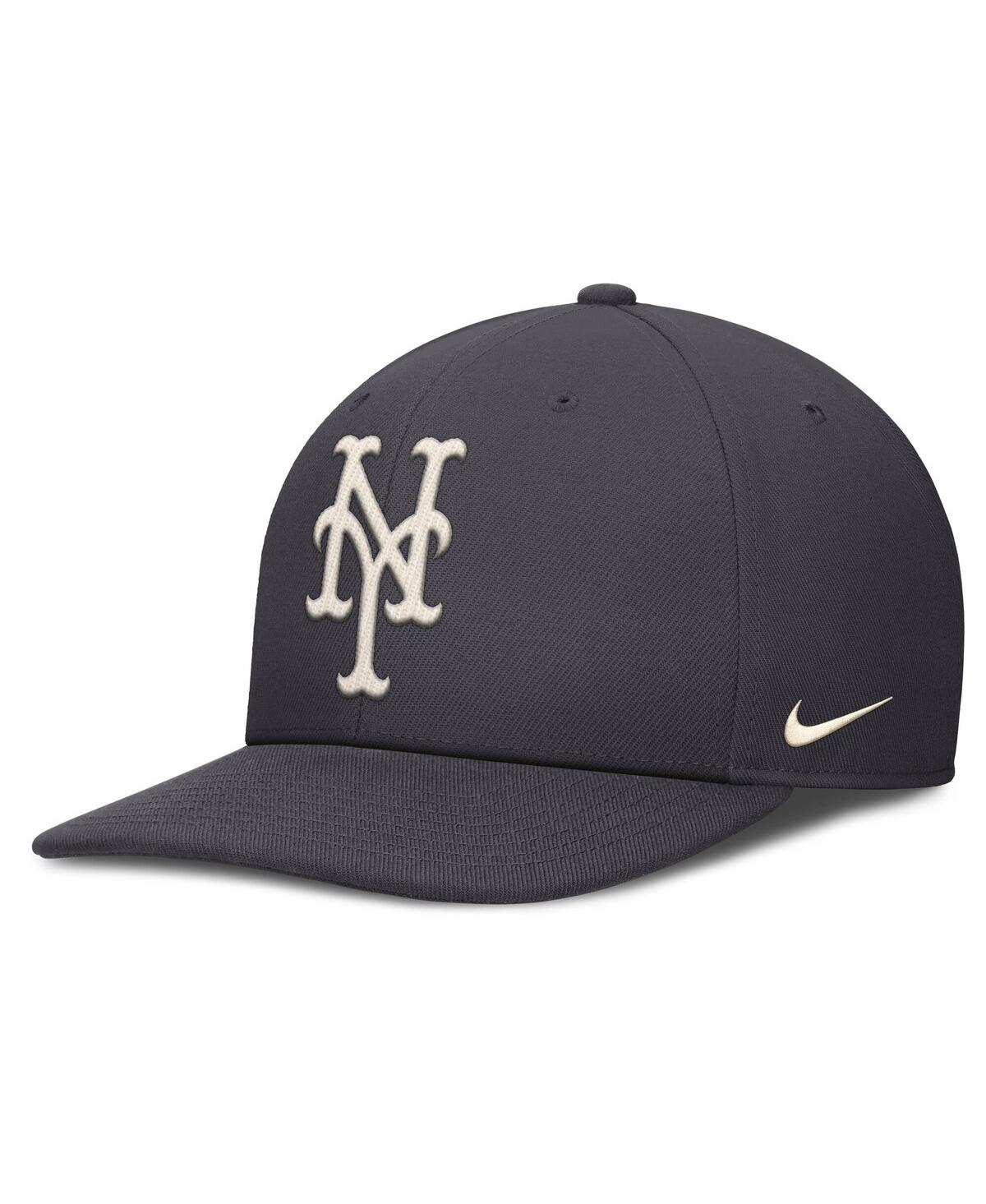 Nike Men's Anthracite New York Mets Statement Pro Snapback Hat In Gray