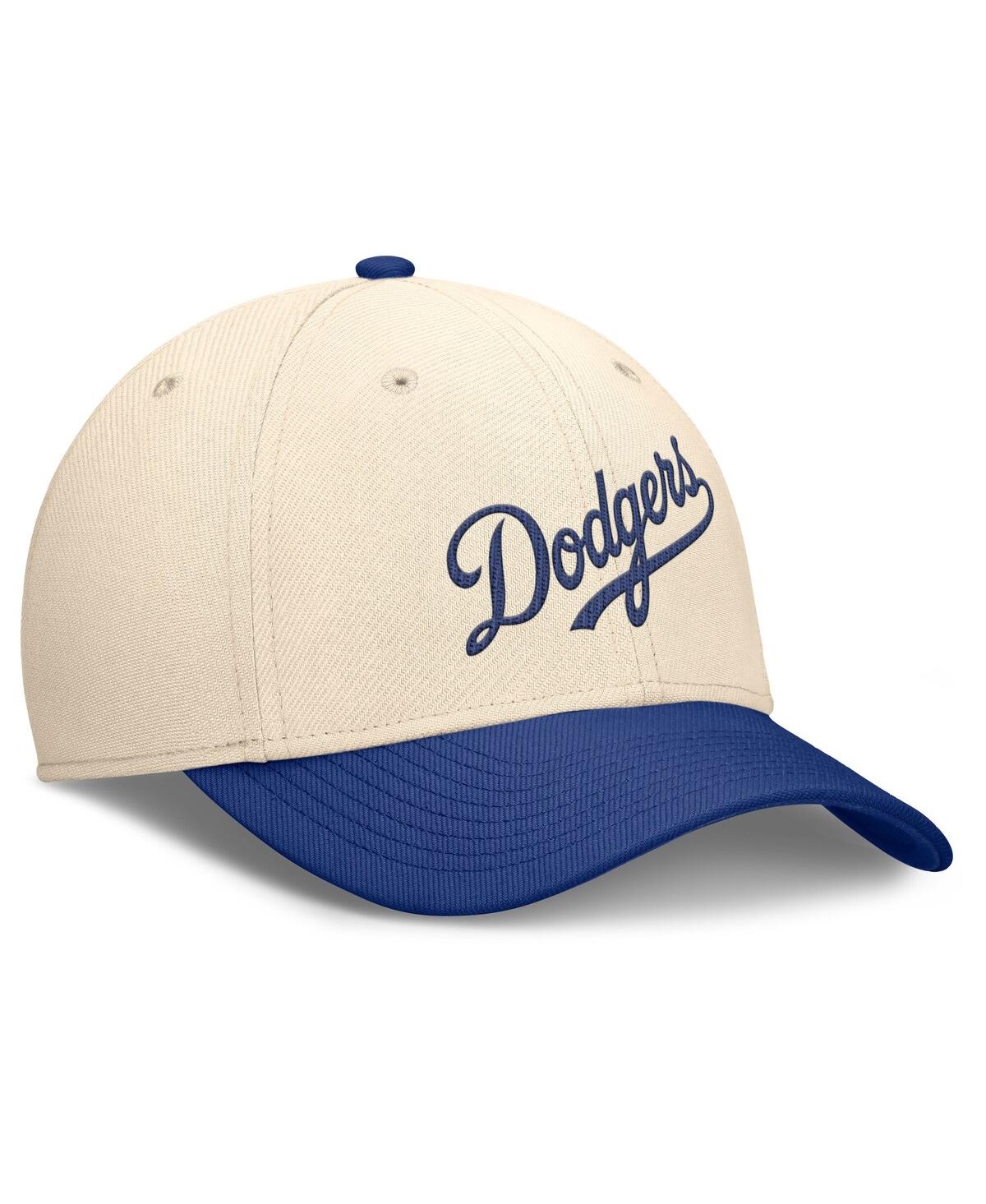 Nike Men's Natural/royal Los Angeles Dodgers Statement Rise Performance Flex Hat In Multi