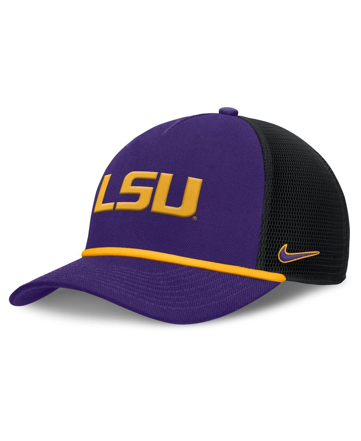Nike Purple Lsu Tigers Rise Primetime Trucker Adjustable Hat In Purple