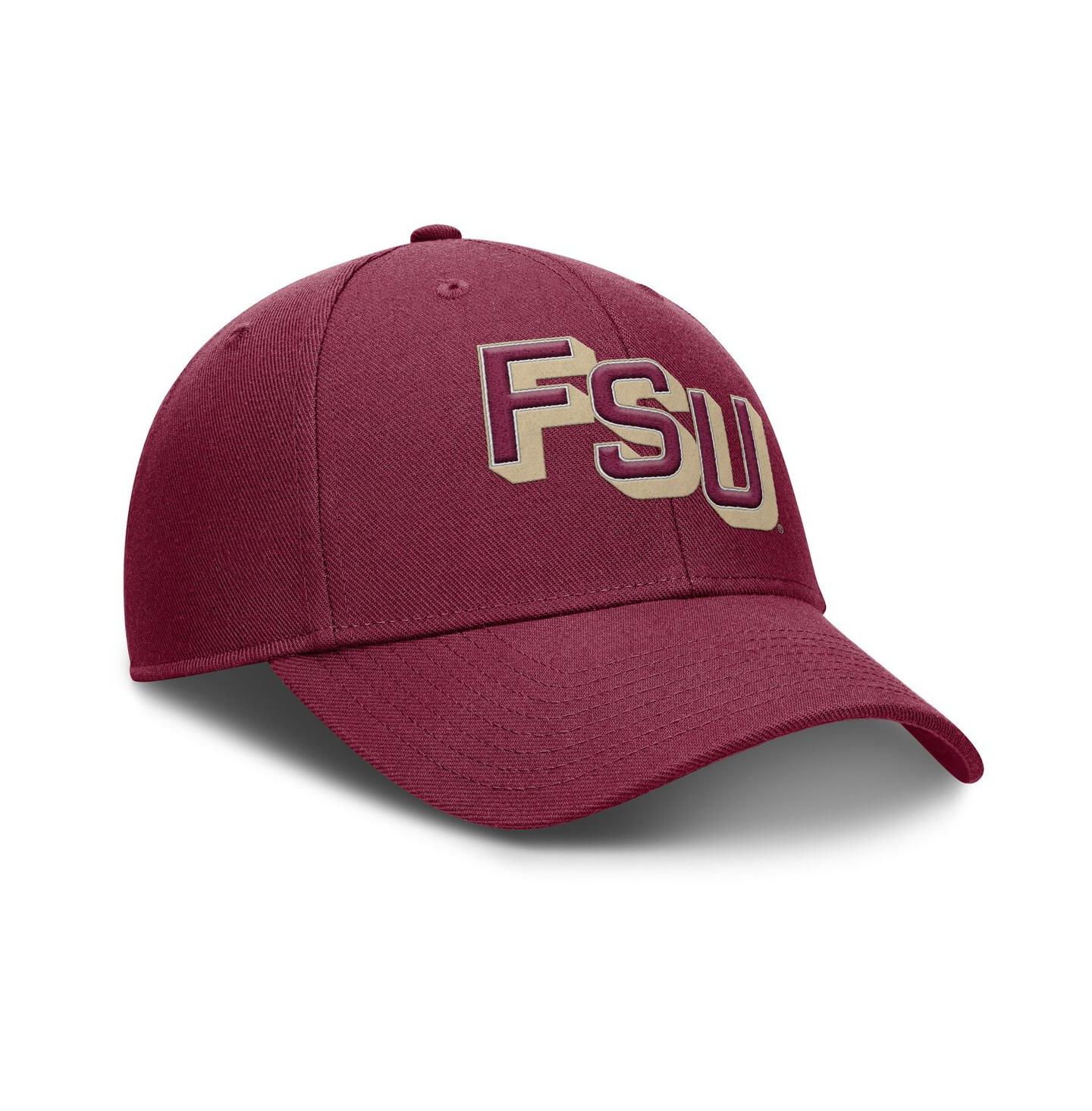 Мужская кепка Nike Garnet Florida State Seminoles Slanted Primetime Rise Performance Adjustable Hat — фото 3