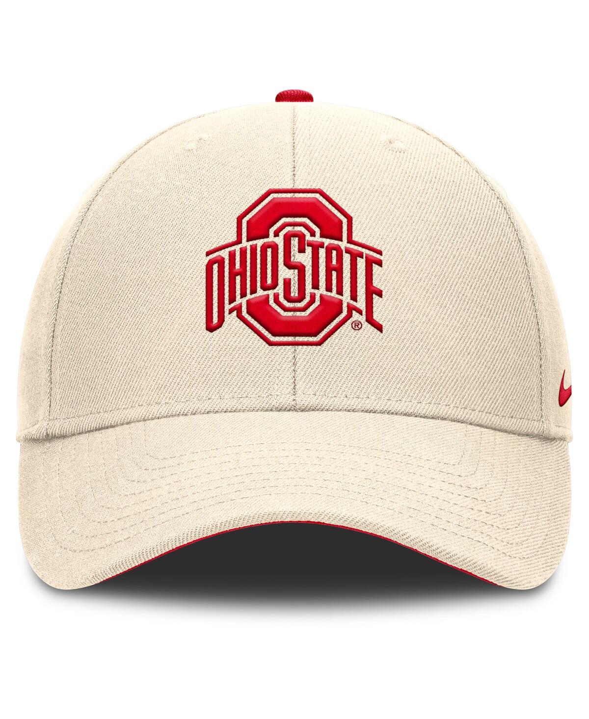 Nike Men's Natural Ohio State Buckeyes Rise Primetime Performance Trucker Adjustable Hat In Brown