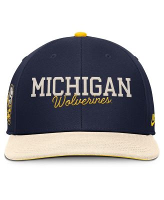 Men's Navy/Cream Michigan Wolverines Pro Legacy Script Snapback Hat