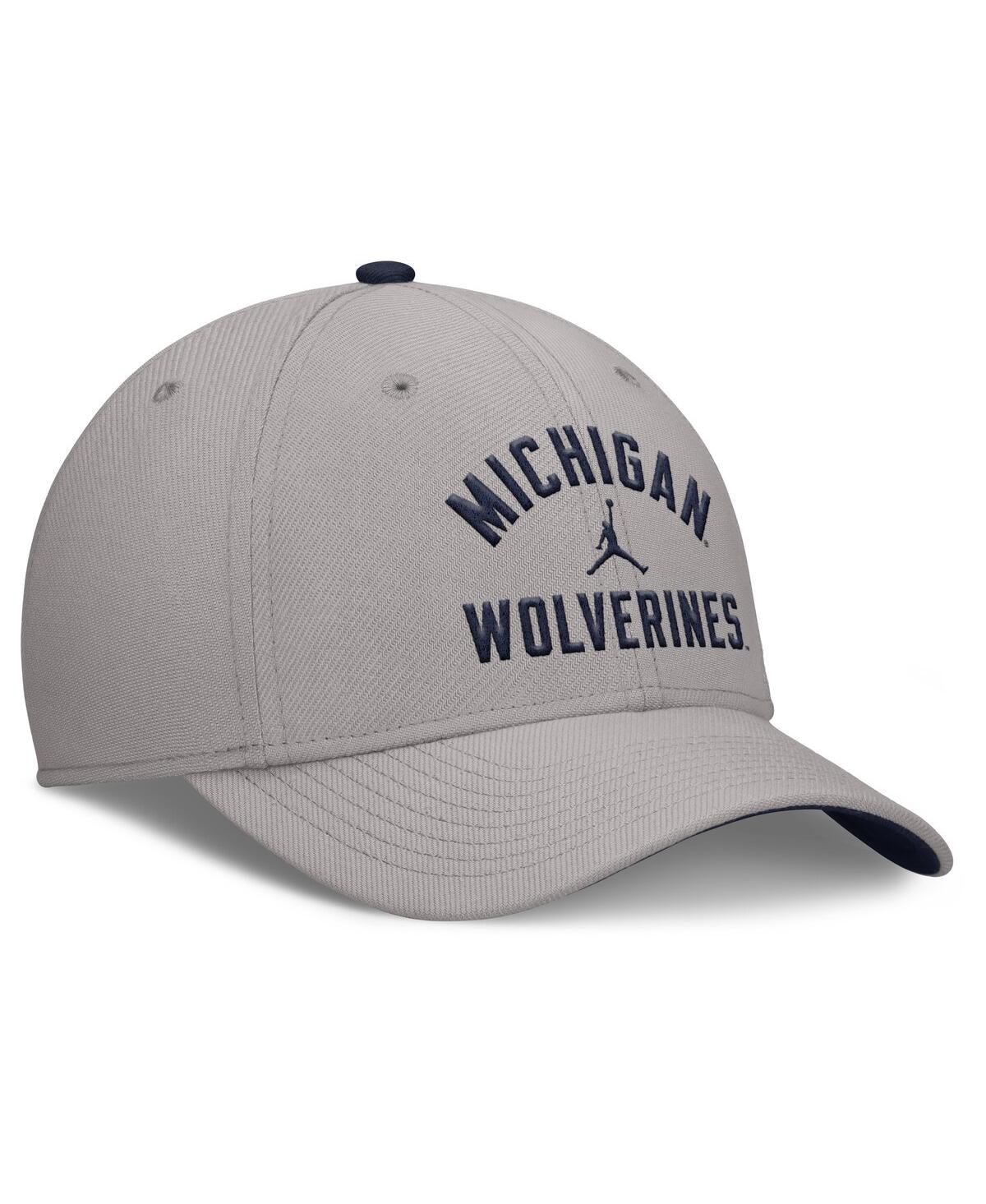 Jordan Men's Gray Michigan Wolverines Rise Prep Performance Flex Hat In Gray