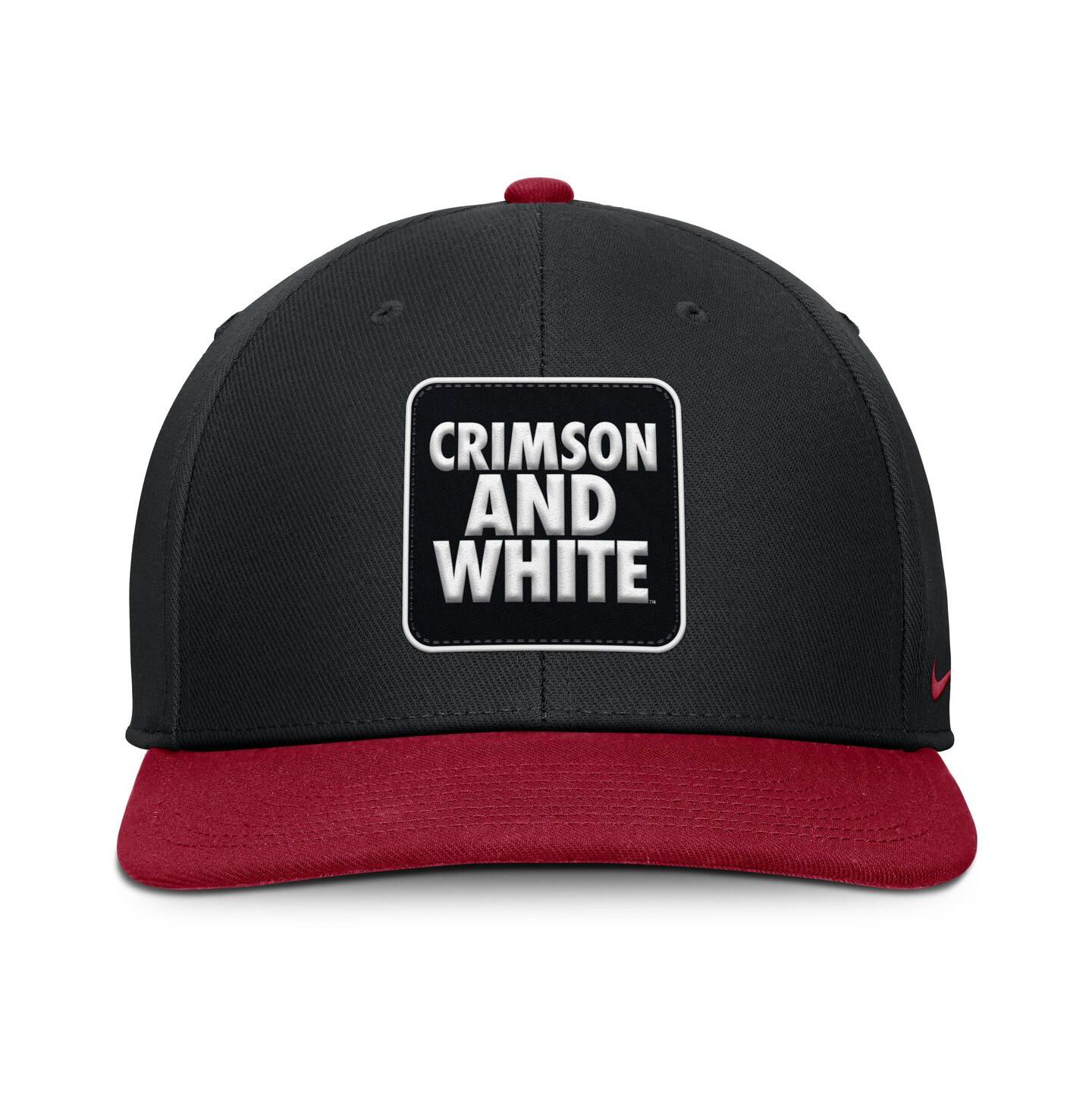 Мужская кепка Nike Black/Crimson Alabama Crimson Tide 2025 Sideline Campus Pro Local Snapback Hat — фото 2