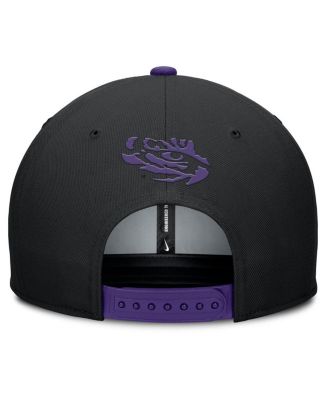 Men's Black/Purple LSU Tigers 2025 Sideline Campus Pro Local Snapback Hat