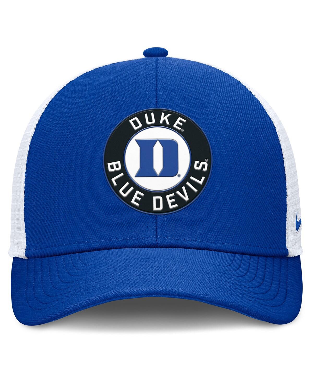 Nike Men's Royal/white Duke Blue Devils Rise Primetime Performance Trucker Adjustable Hat In Multi