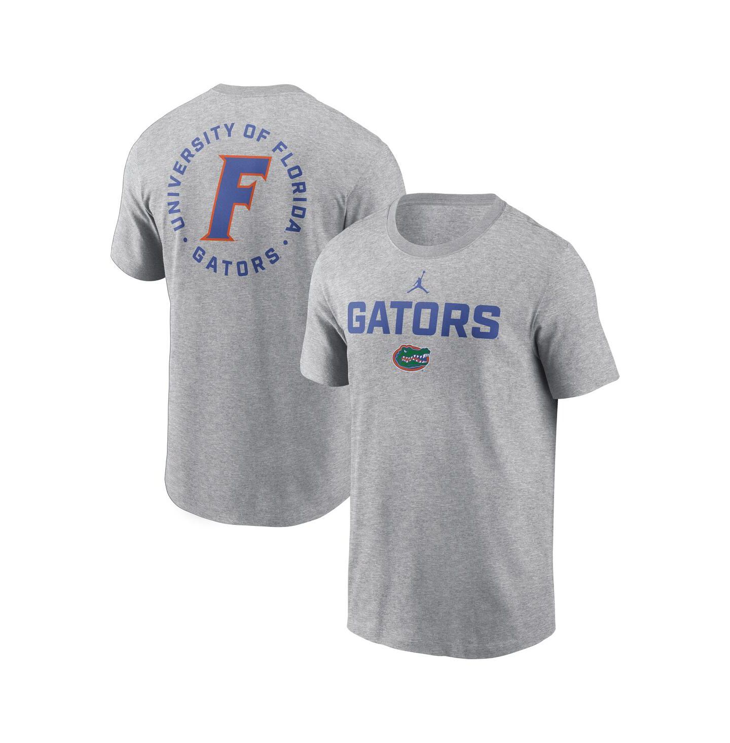 Мужская футболка Jordan Heather Gray Florida Gators Campus 2-Hit — фото 1