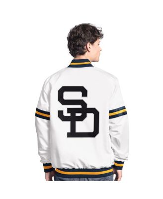Men's White San Diego Padres Cooperstown Scout Full-Snap Varsity Jacket