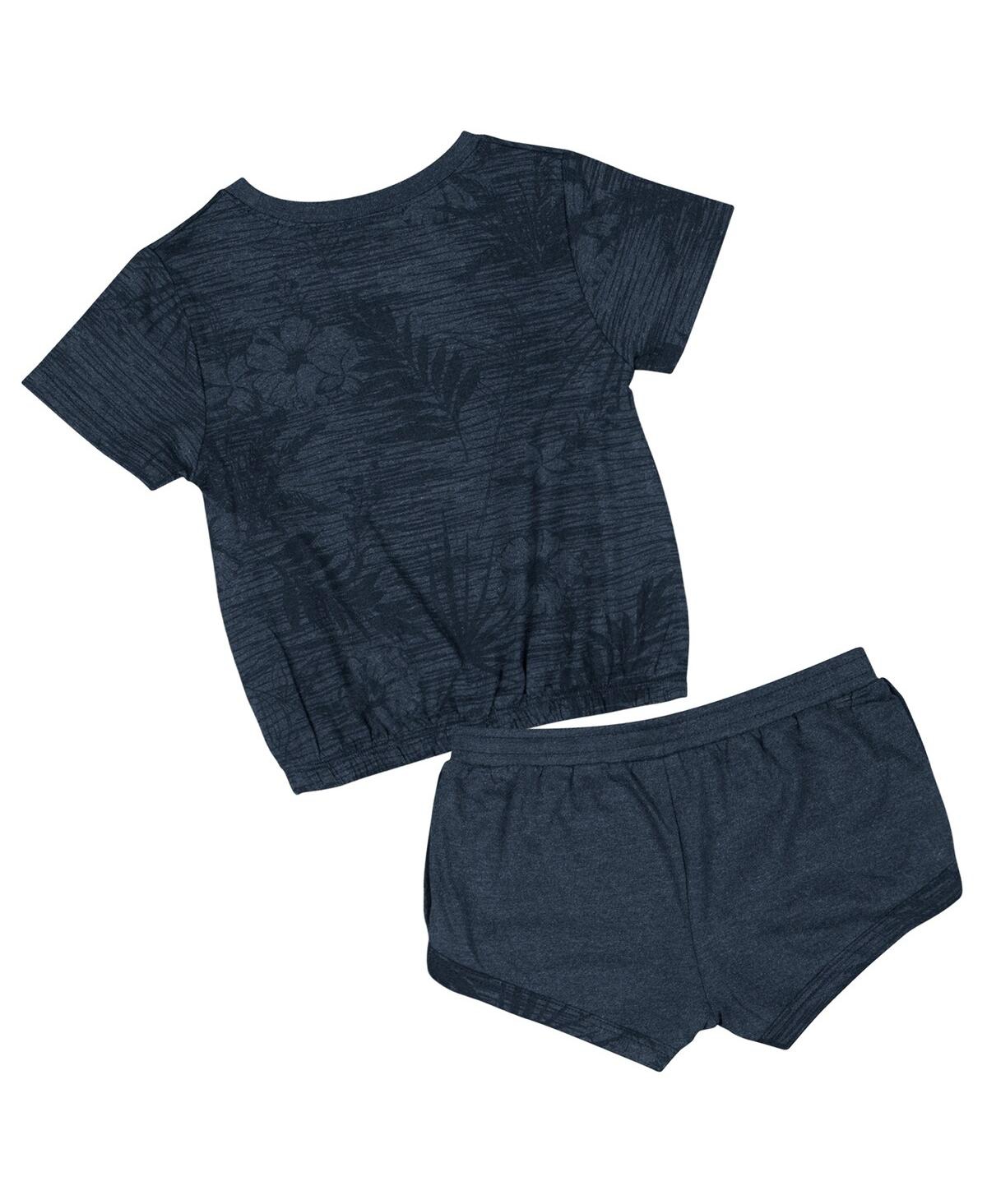 Colosseum Toddlerâ 2-piece Navy Michigan Wolverines Fern T-shirt And Shorts Set In Black