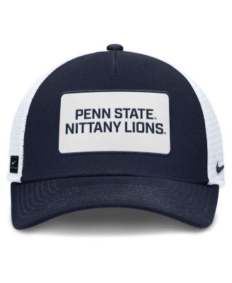 Men's Navy/White Penn State Nittany Lions 2025 On-Field Rise Patch Trucker Adjustable Hat