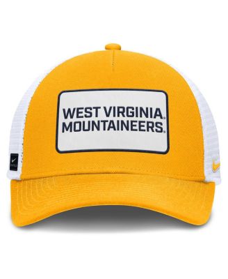 Men's Gold/White West Virginia Mountaineers 2025 On-Field Rise Patch Trucker Adjustable Hat