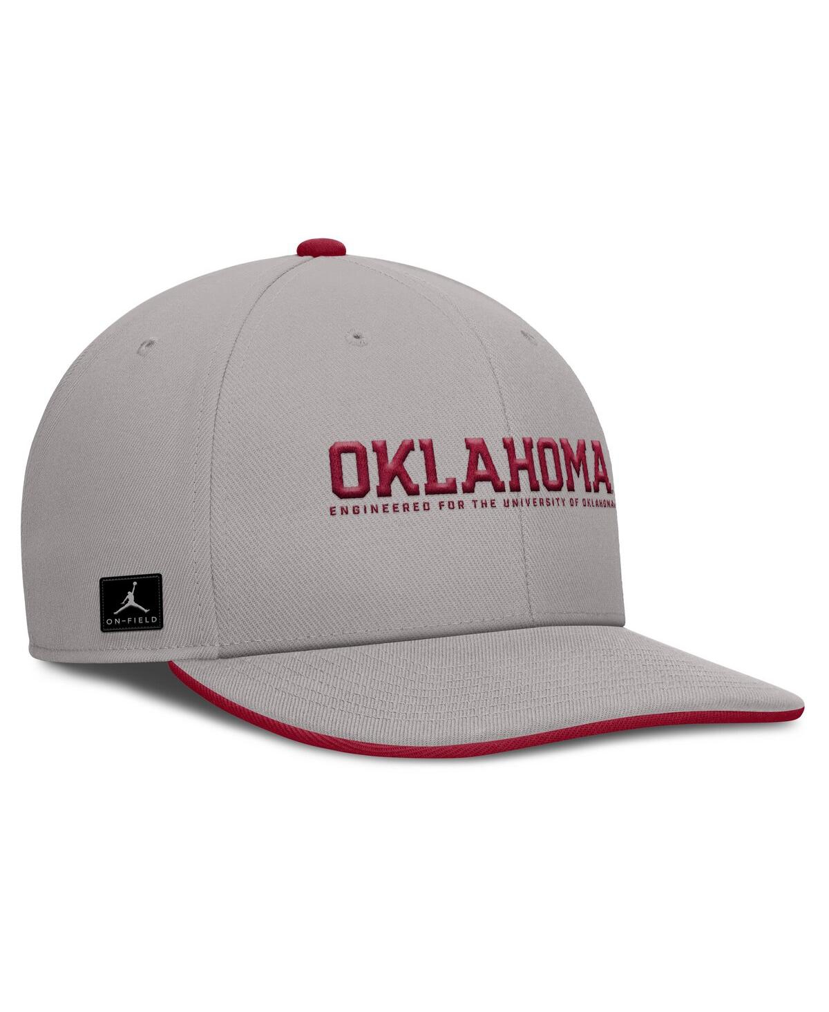 Jordan Men's Gray Oklahoma Sooners 2025 On-field Pro Performance Adjustable Hat In Gray