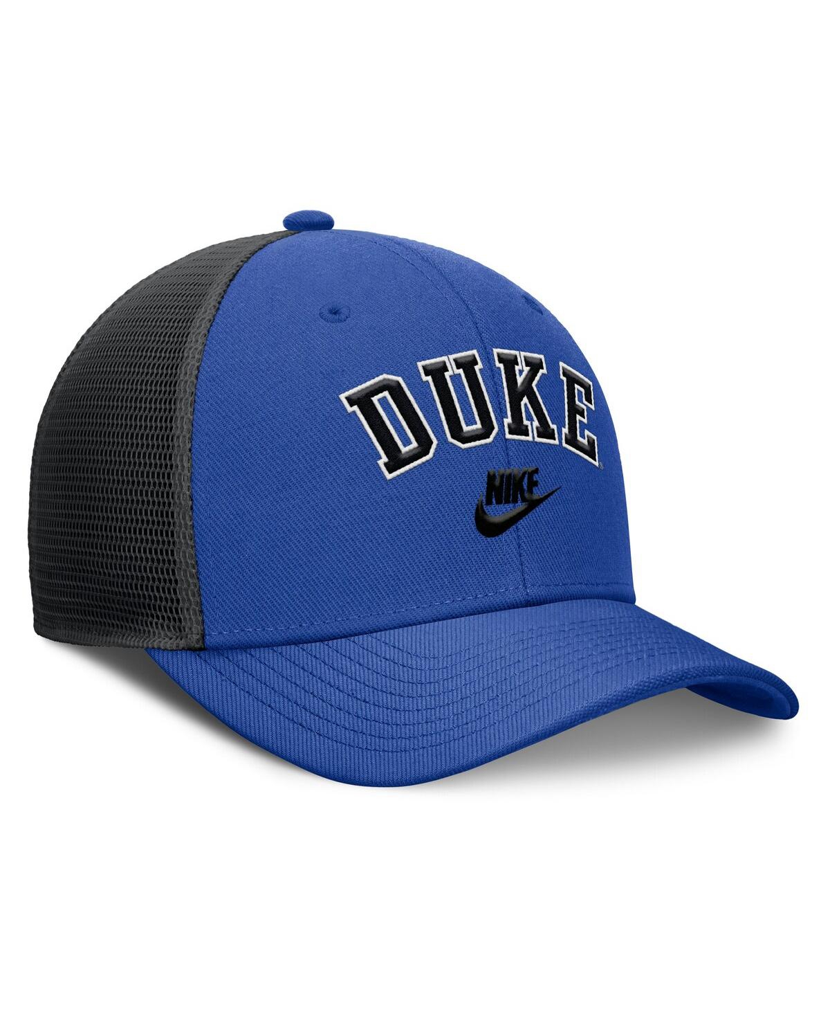 Nike Men's Royal/black Duke Blue Devils Legacy Arch Rise Performance Trucker Adjustable Hat In Multi