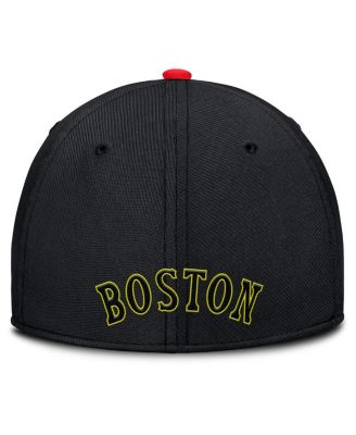 Men's Crimson/Black Boston Red Sox Neon 90s Rise Swoosh Flex Hat