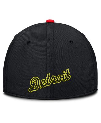 Men's Crimson/Black Detroit Tigers Neon 90s Rise Swoosh Flex Hat