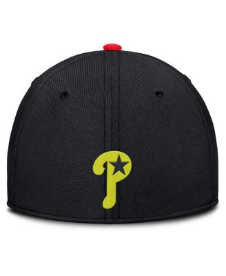 Men's Crimson/Black Philadelphia Phillies Neon 90s Rise Swoosh Flex Hat