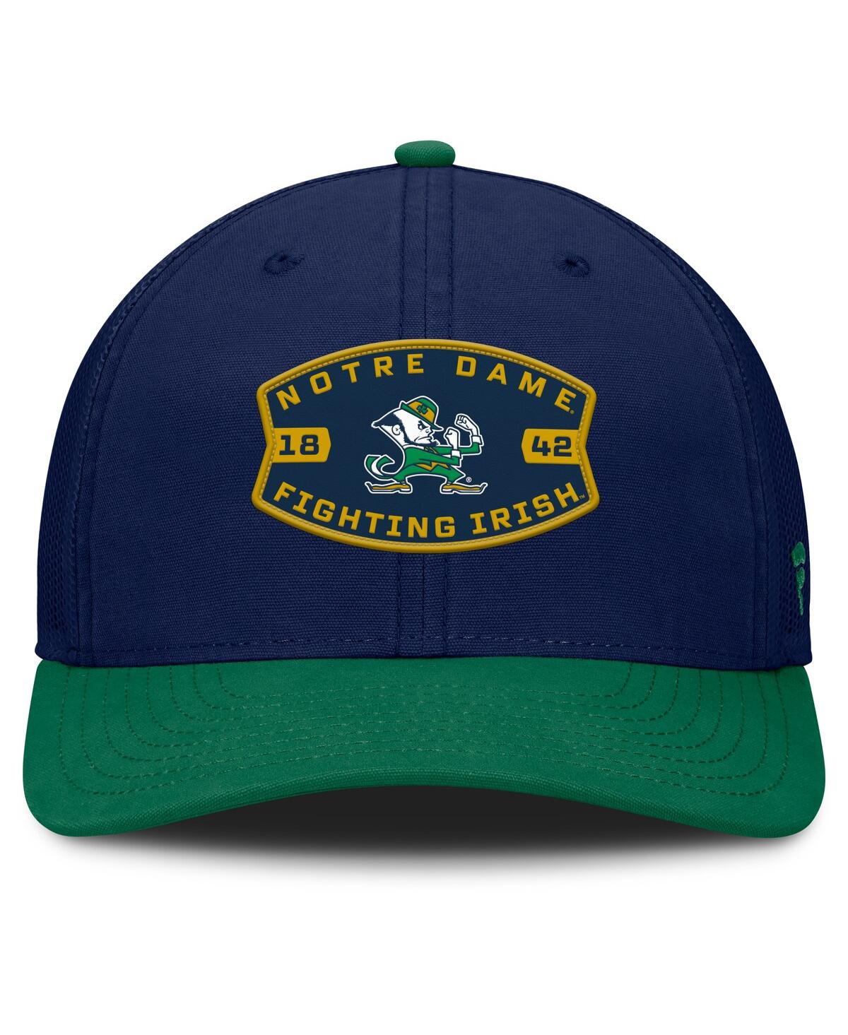 Fanatics Men's Navy/kelly Green Notre Dame Fighting Irish Adapt Adjustable Trucker Hat