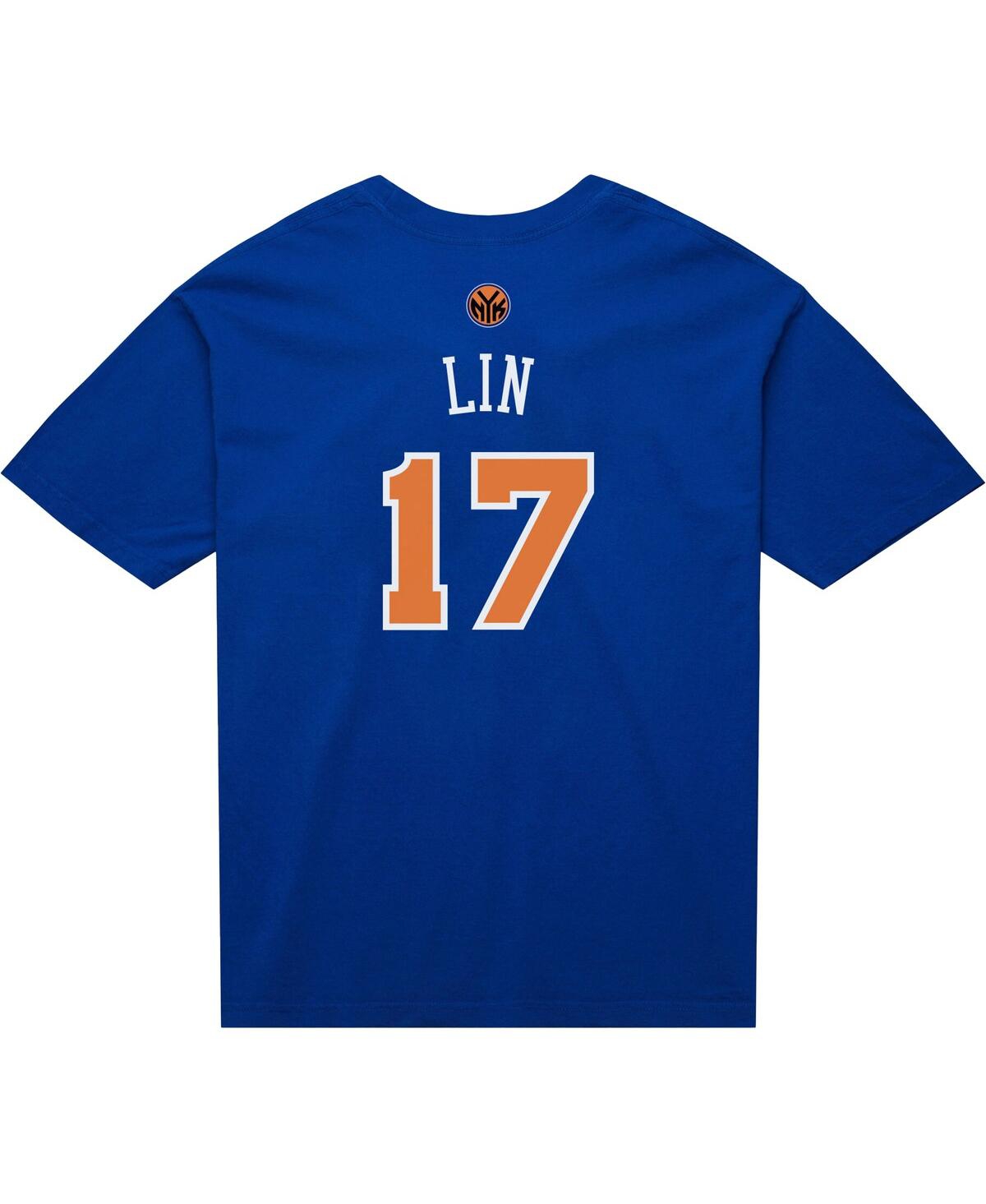 Mitchell & Ness Men's Jeremy Lin Blue New York Knicks Name Number T-shirt In Blue