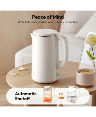 1.8L Double-Wall Stainless Steel Electric Kettle with Auto Shut-Off