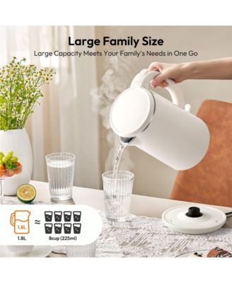 1.8L Double-Wall Stainless Steel Electric Kettle with Auto Shut-Off
