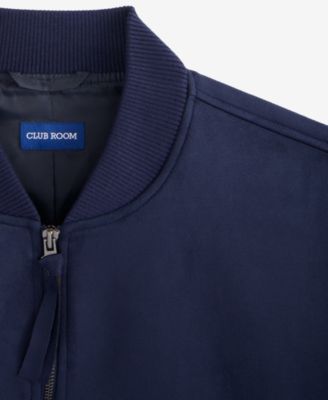 Men's Faux-Suede Baseball Collar Jacket, Macy's Exclusive