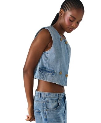 Women's Double-Breasted Cropped Vest
