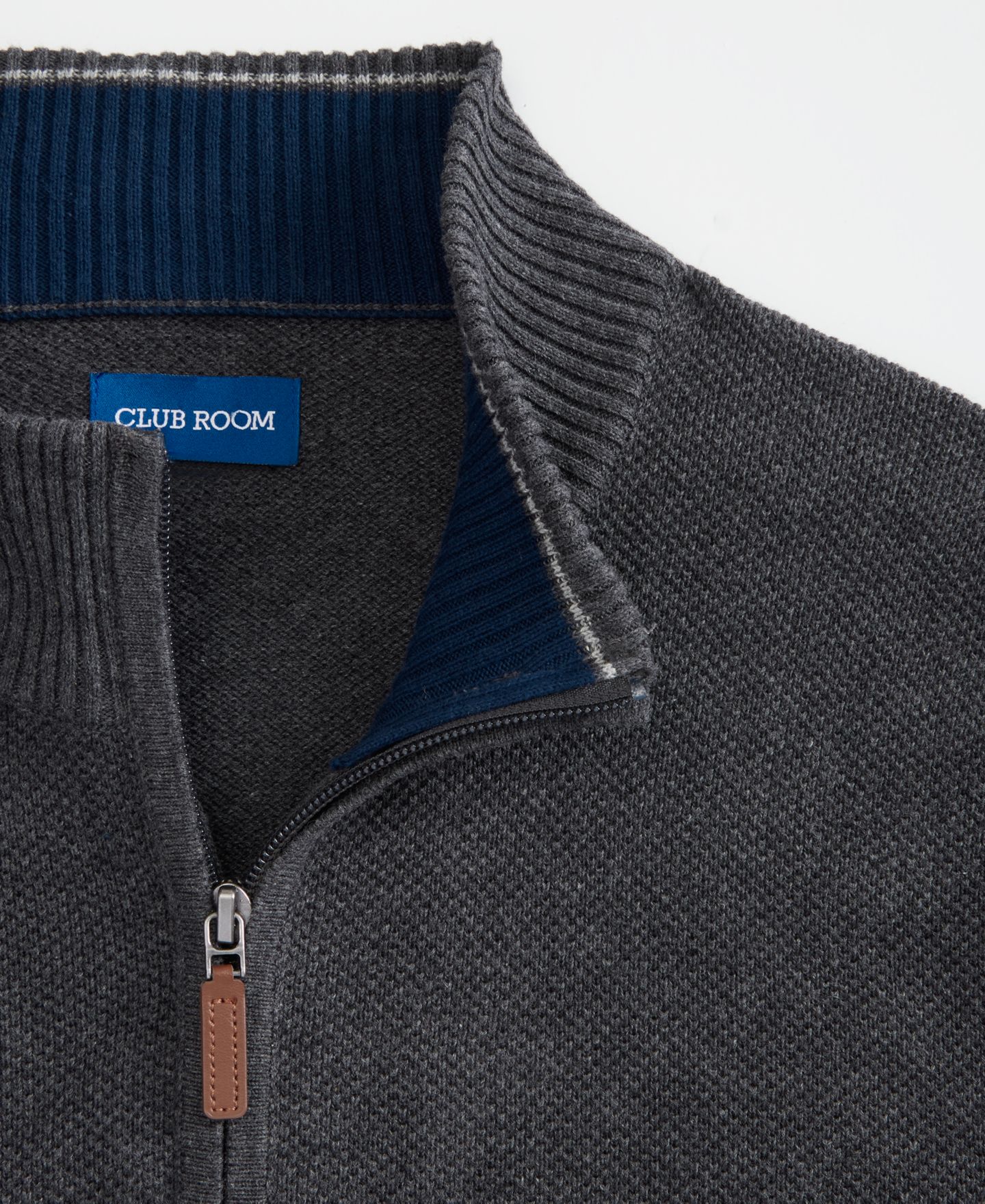 Мужской свитер Club Room Quarter-Zip, цвет: Угольный меланжевый — фото 3