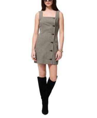 Women's Houndstooth Square-Neck Mini Dress
