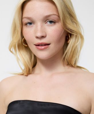 Women's Structured Satin Strapless Dress