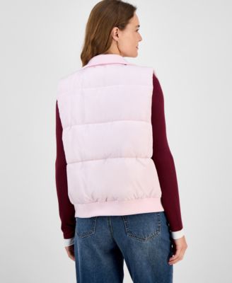 Women's Ribbed-Trim Puffer Vest