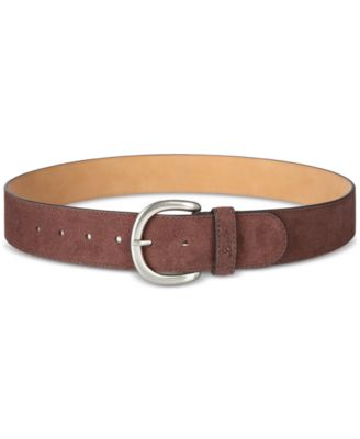 Women's Leather and Suede Stitched Edge Casual Belt