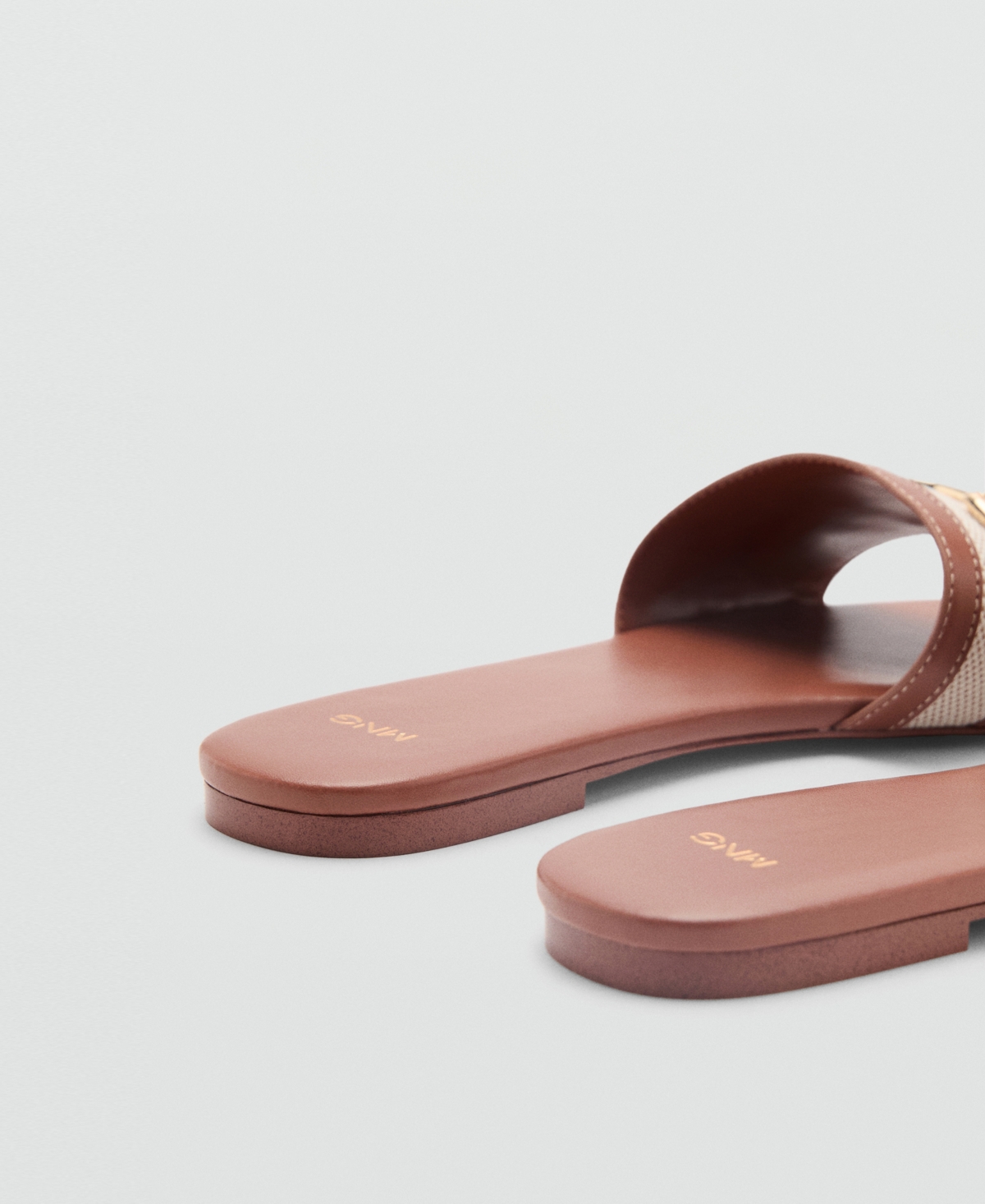 Mango Buckle Strap Sandal In Brown