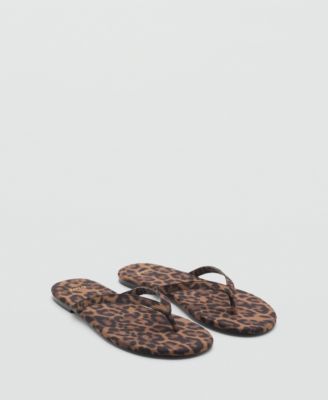 MANGO - Women's Leopard Print Strap Sandals