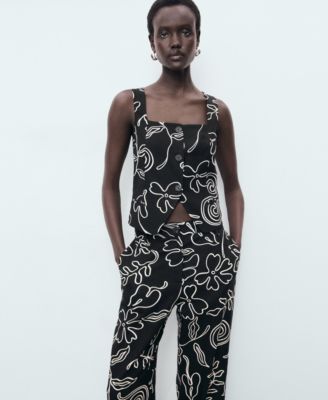 Women's Floral Print Straight Pants