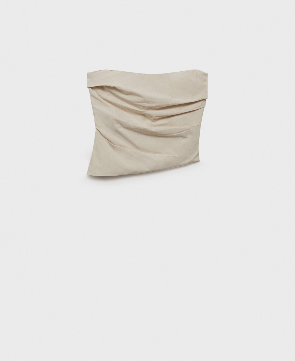 Women's Asymmetrical Strapless Top - Ecru