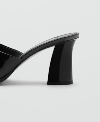 Women's Patent Leather Effect Heeled Sandals