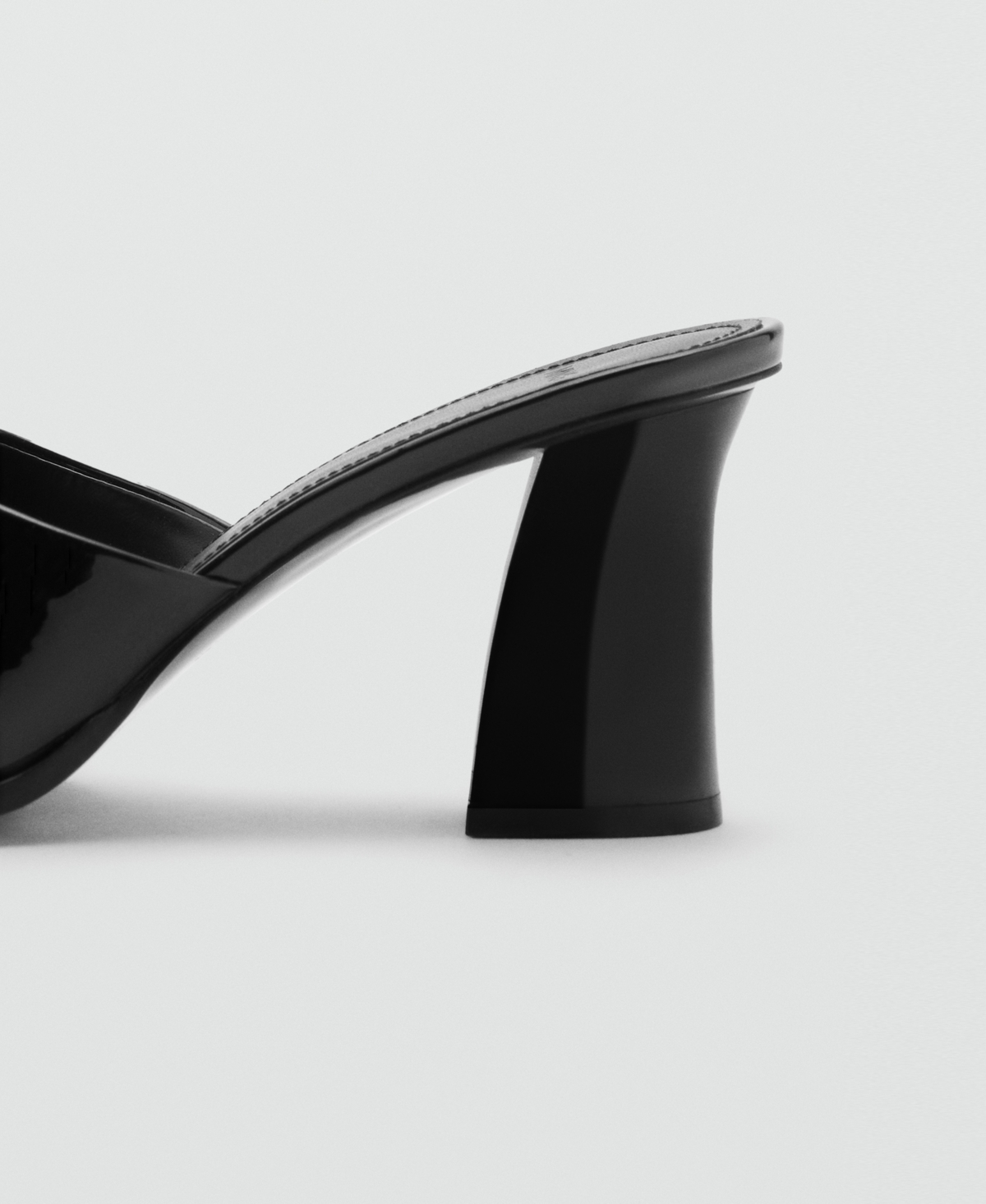 Mango Patent Leather Effect Heeled Sandal Black In Black