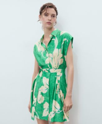 Women's Belt Printed Dress