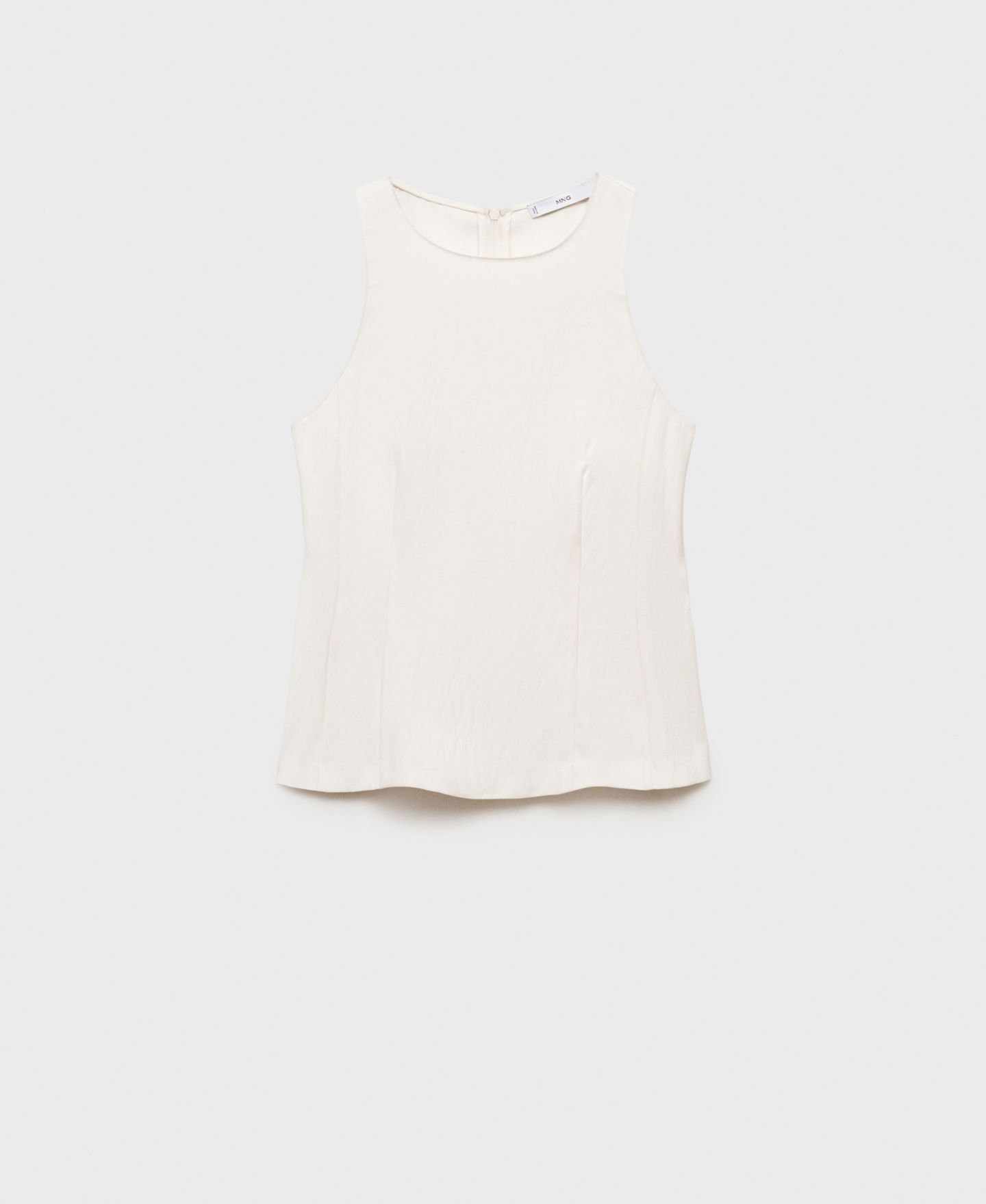 Женский топ Mango A-Line Crew Neck, цвет: Молочный белый — фото 1