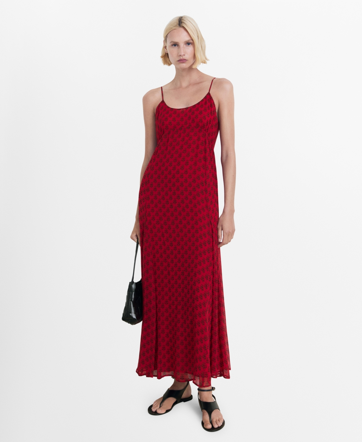 Mango Women's Floral-print Chiffon Dress In Red