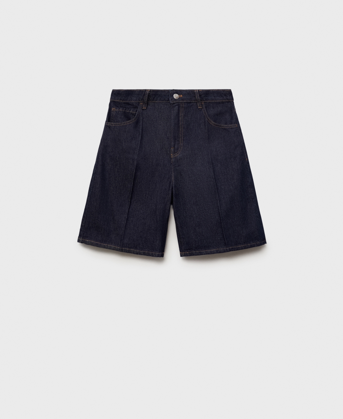 Mango High Waist Bermuda Denim Shorts In Blue