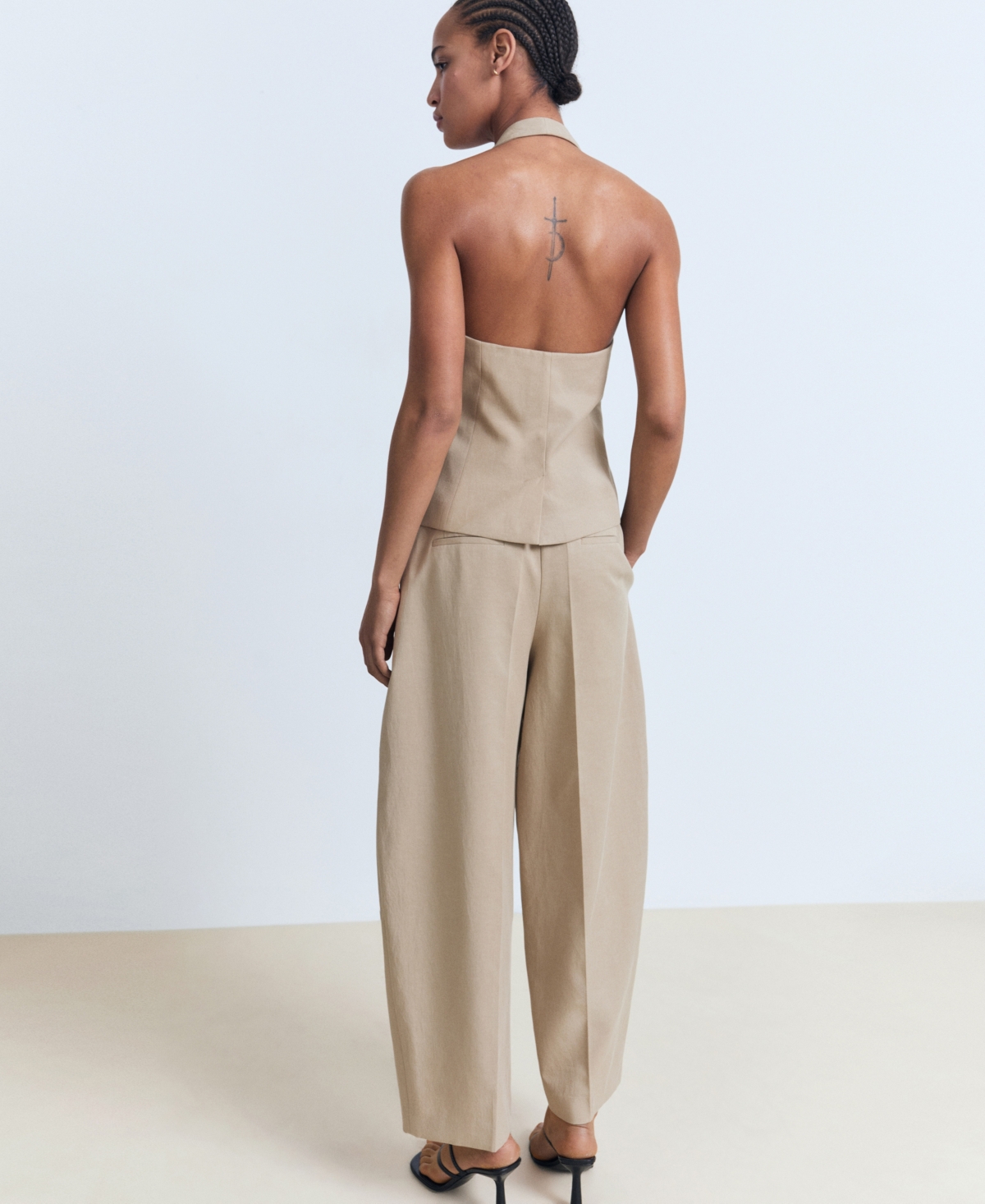 Mango Women's Linen-blend Balloon Pants In Brown