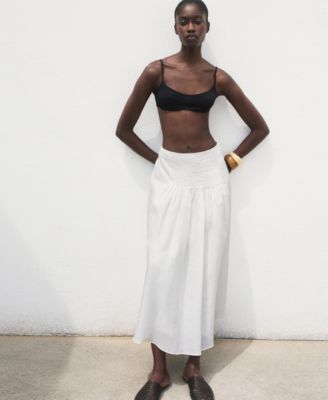 Women's Ramie Pleated Skirt