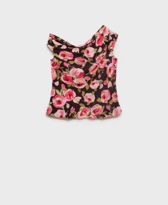 Women's Asymmetrical Neck Floral Blouse