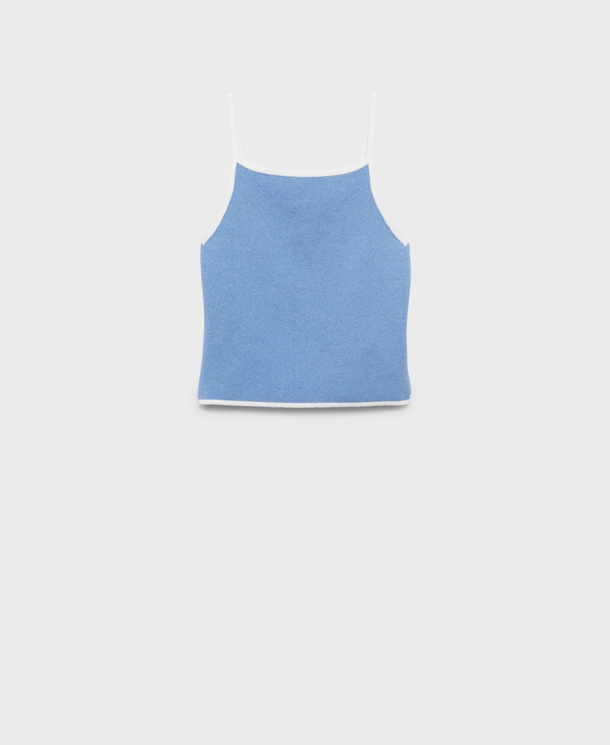 Mango Contrast Trim Strappy Back Camisole In Blue