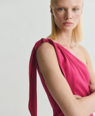 Women's Knot Strap Asymmetrical Dress